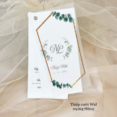 3 lá 307 - Chữ hỷ kết hợp lá xanh