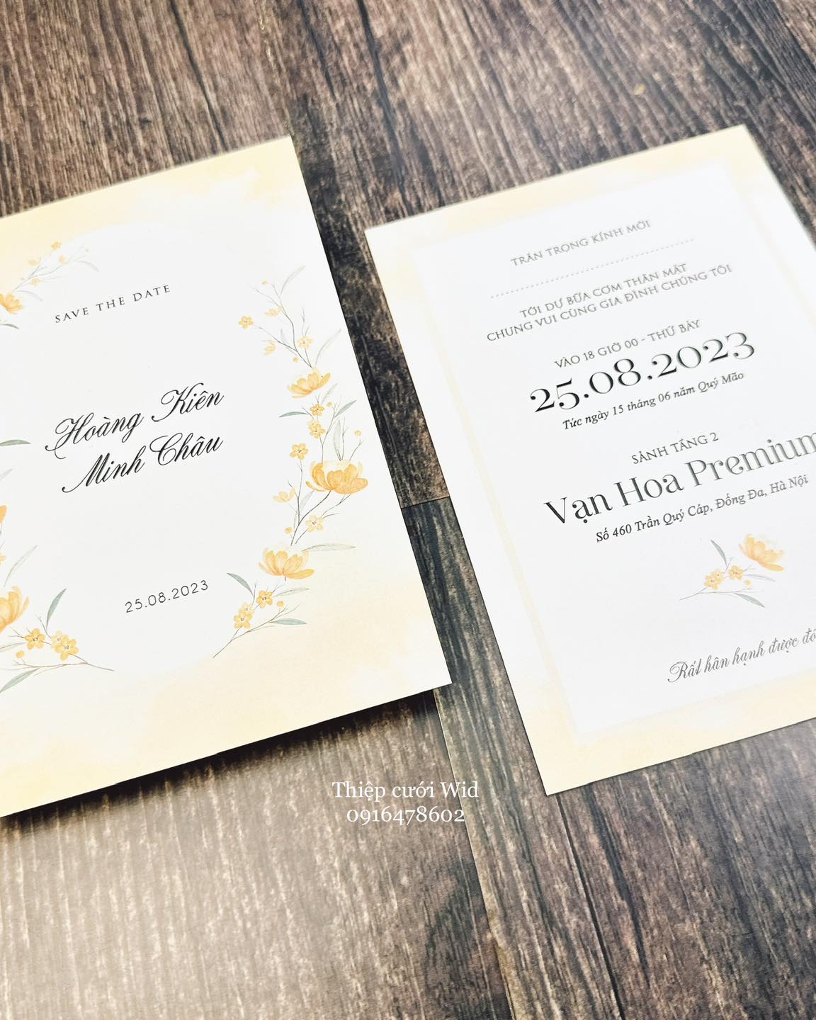 PB 399 - Thiệp hoa nhí cam vàng, hiện đại