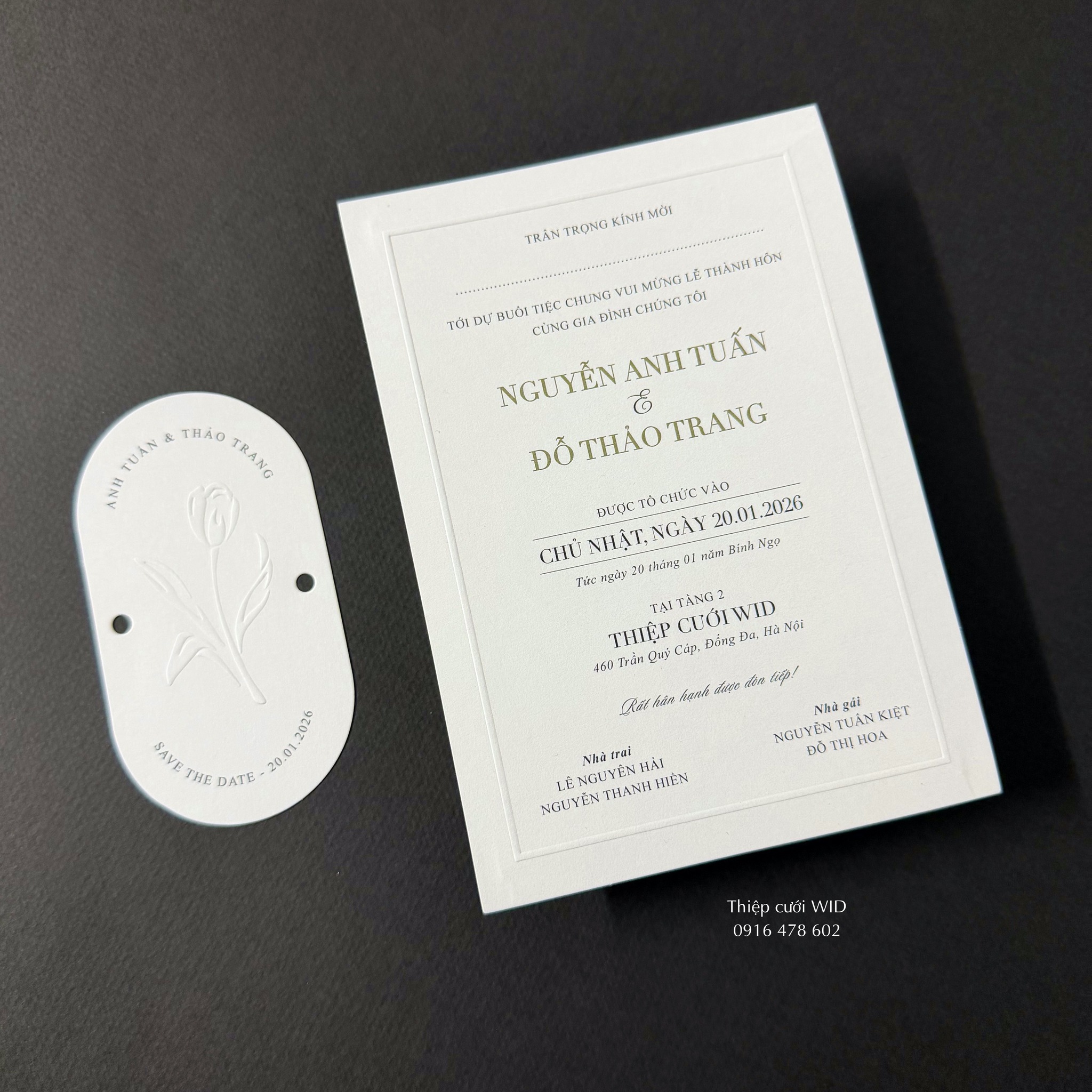 PB 527 - Thiệp tối giản thúc nổi