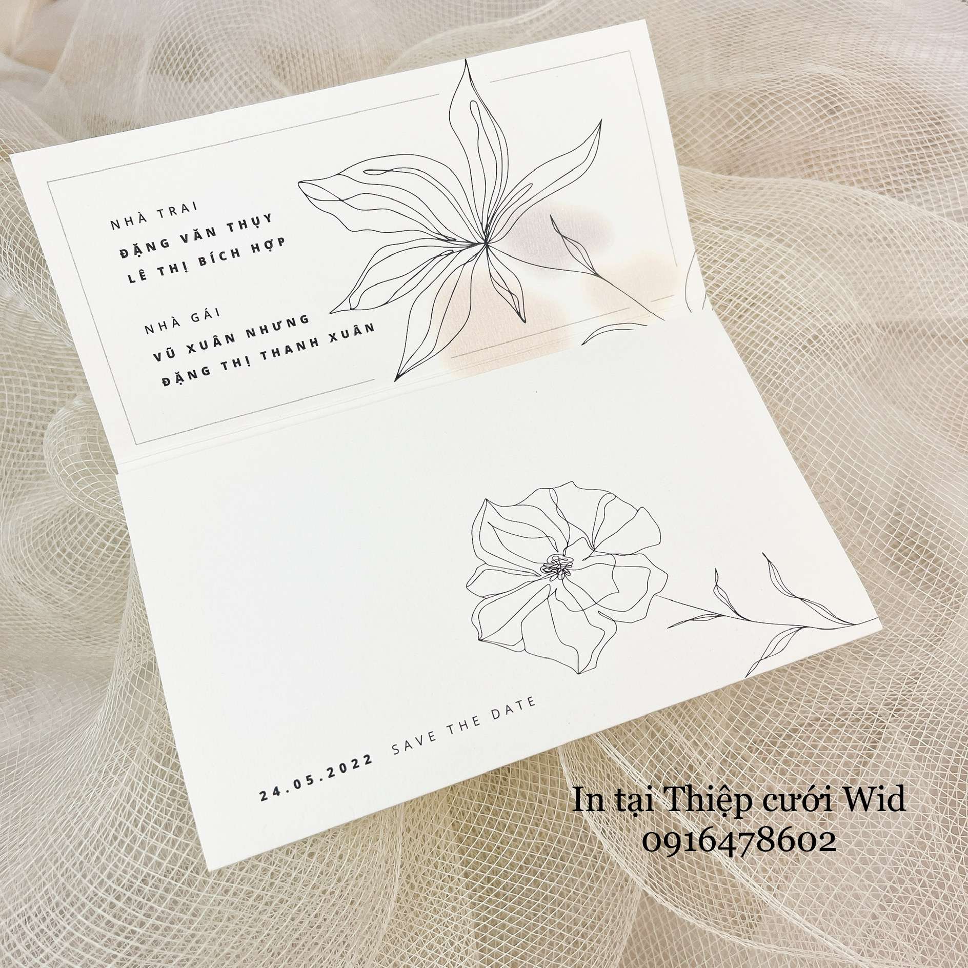Ngang 358 - Thiệp đen trắng tối giản