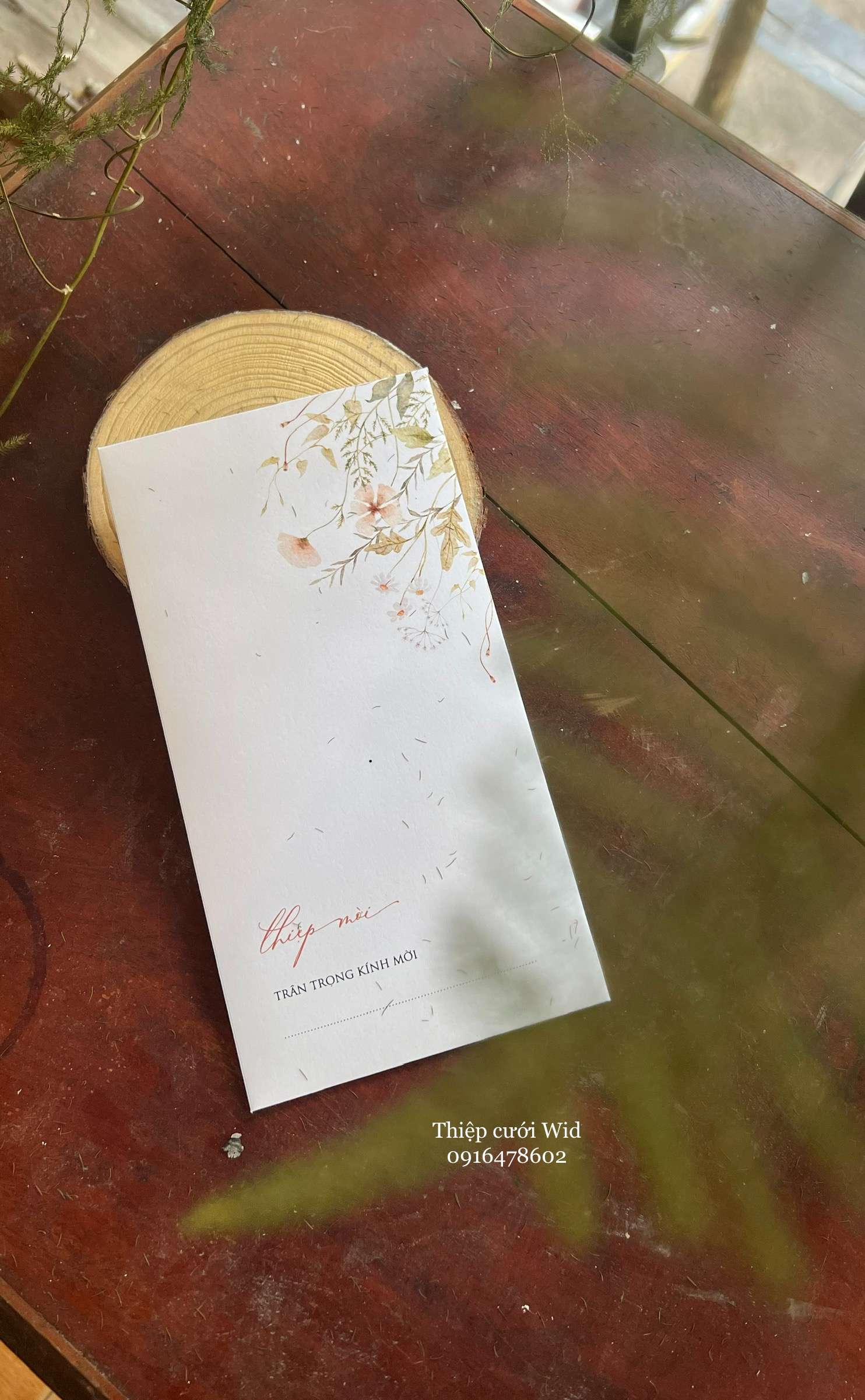 3 lá 359 - Thiệp hoa cỏ nhí Vintage