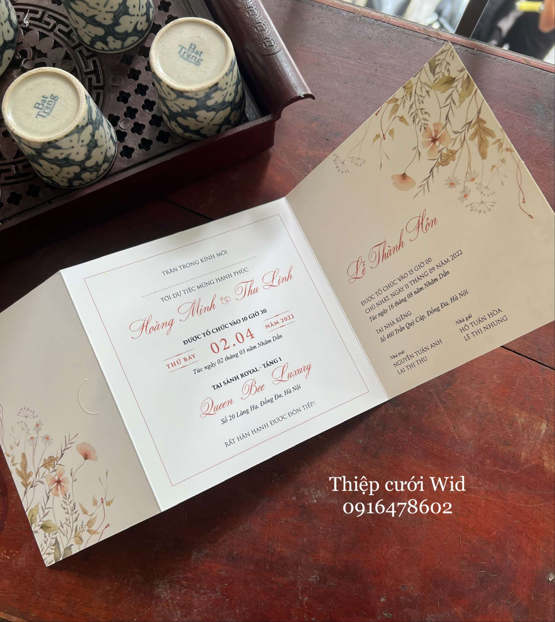 359 Vuông - Thiệp hoa nhí Vintage