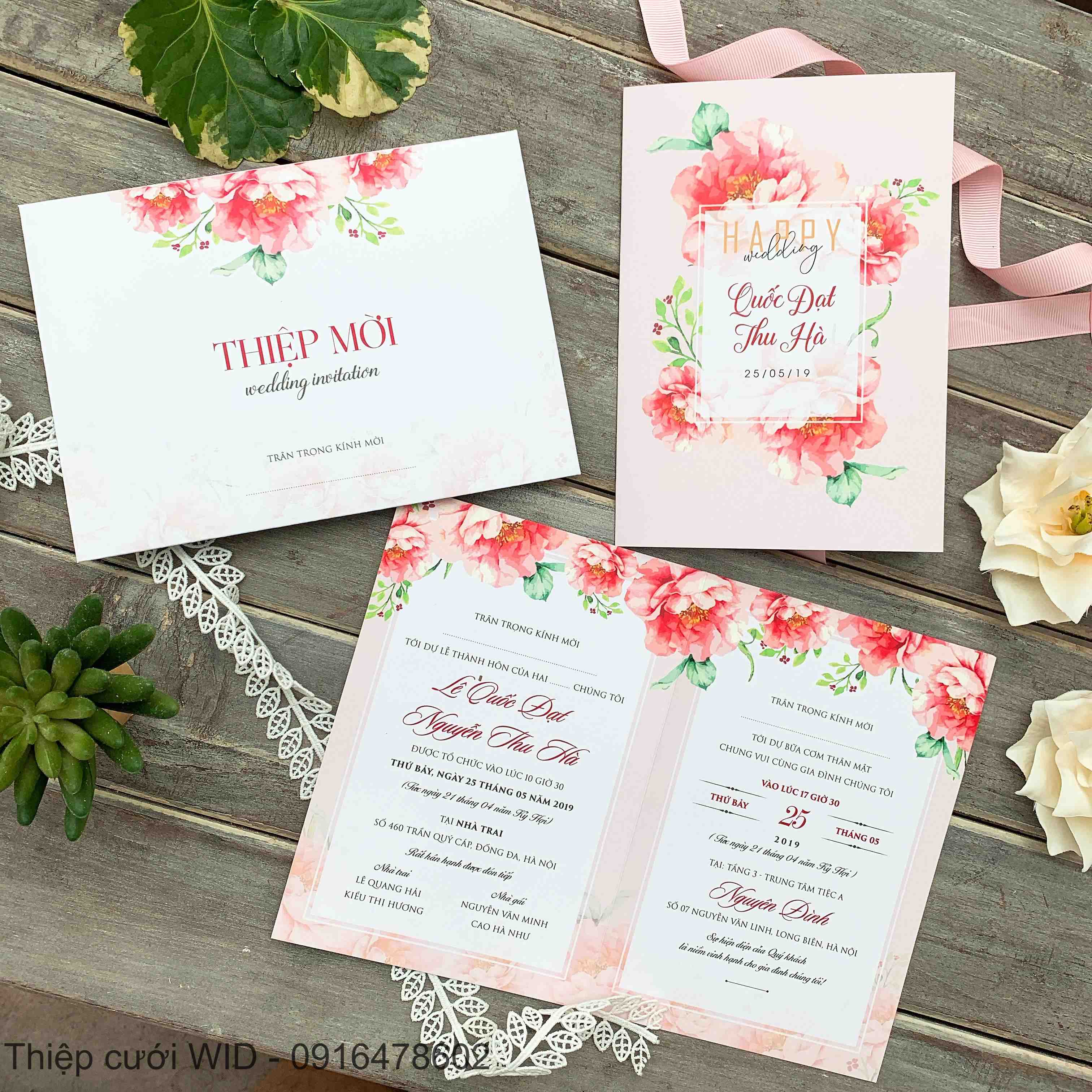 PB 069 - Thiệp cưới Hoa Hồng sang trọng