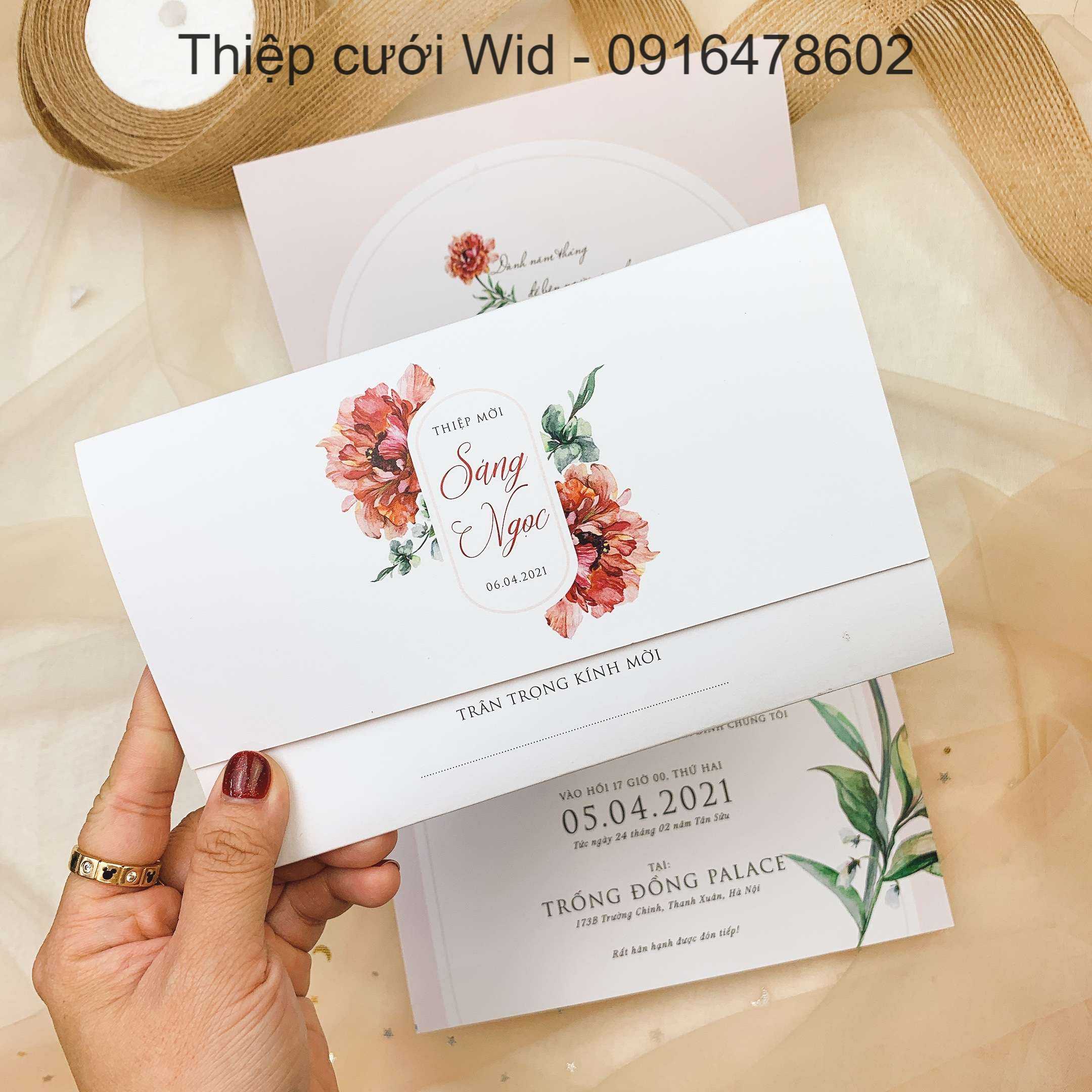 Ngang 260 - Hoa mẫu đơn sắc cam sang trọng