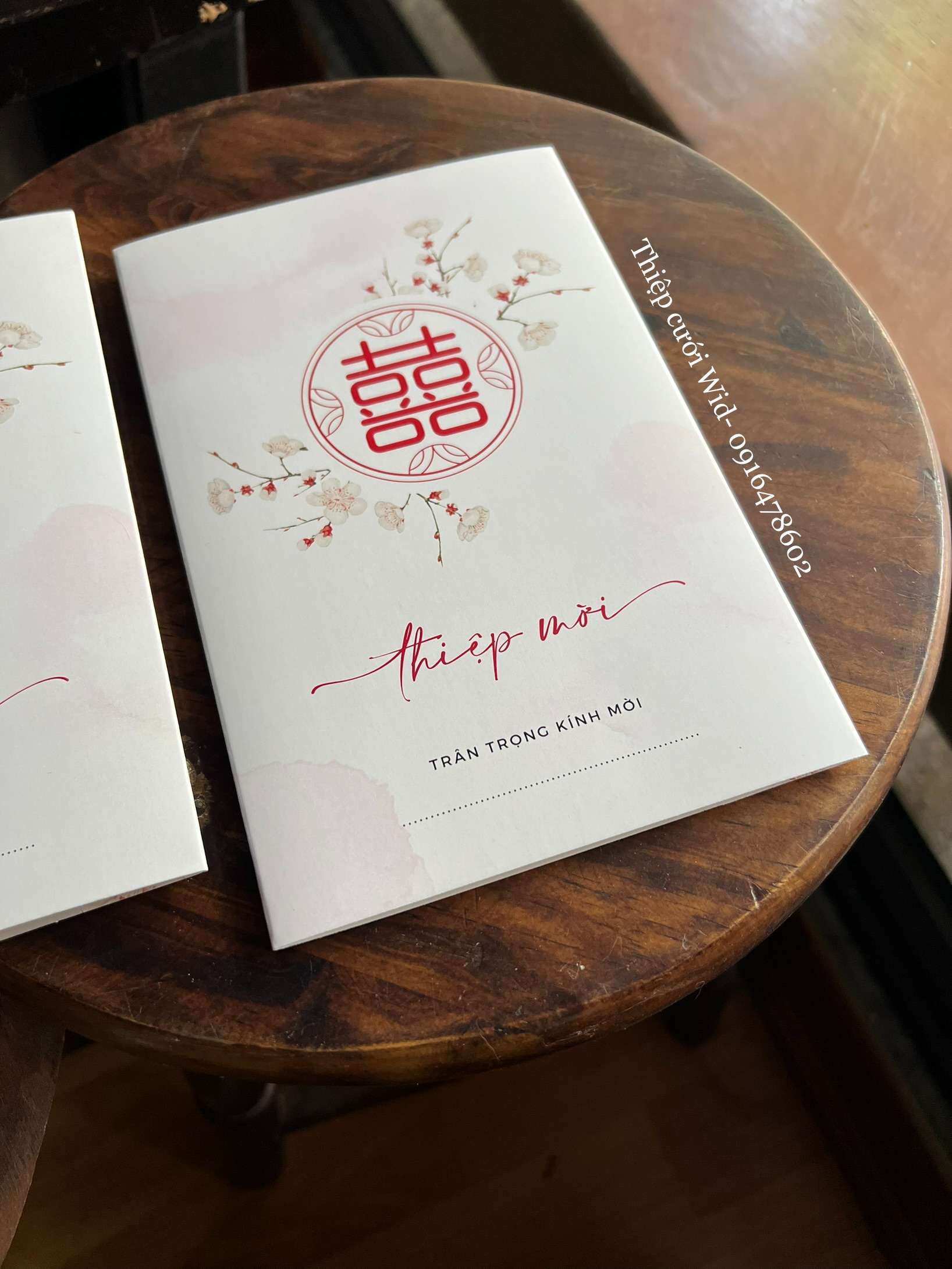 370 CN - Thiệp hoa đào cách điệu nổi bật