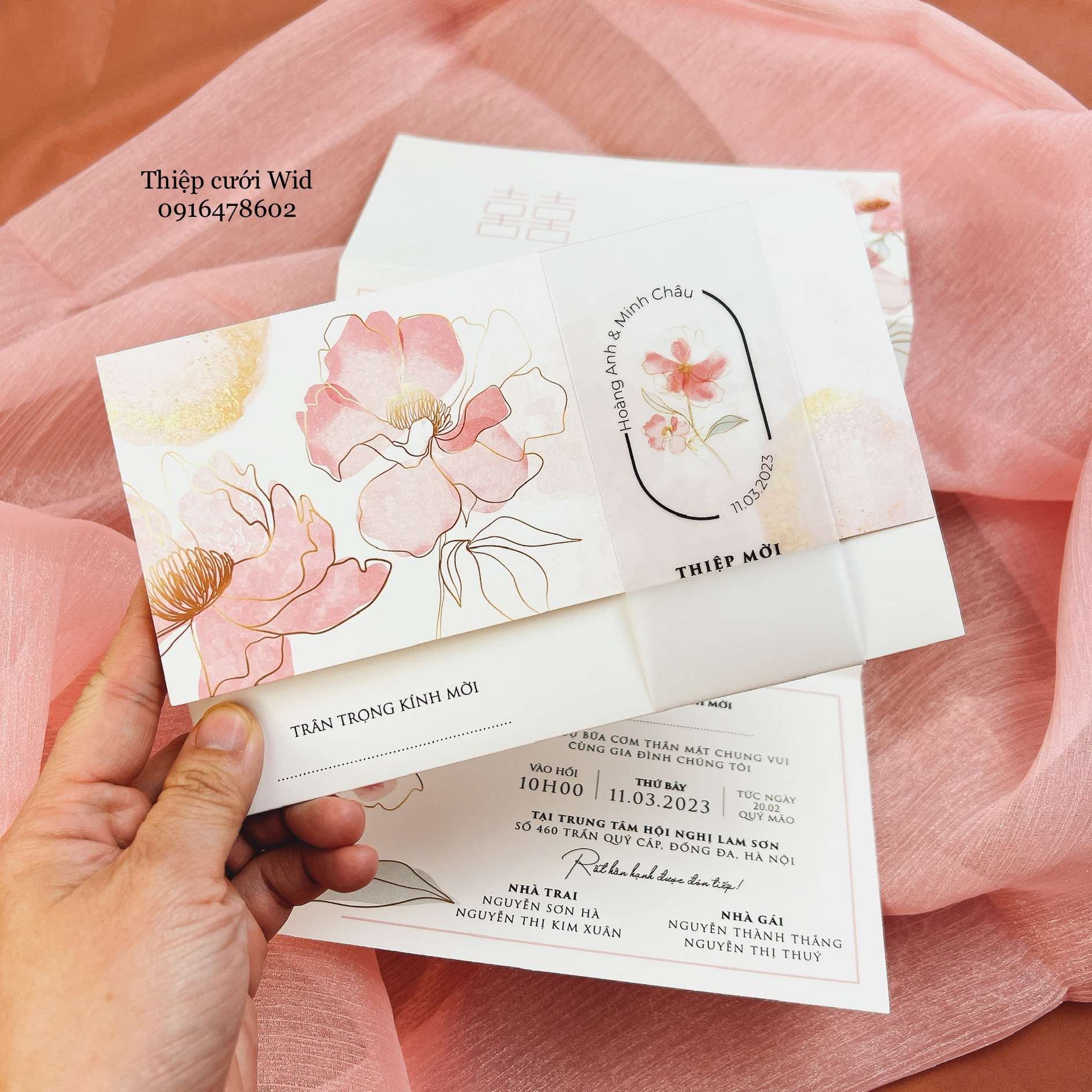Ngang 376 - Thiệp hồng hoa màu nước