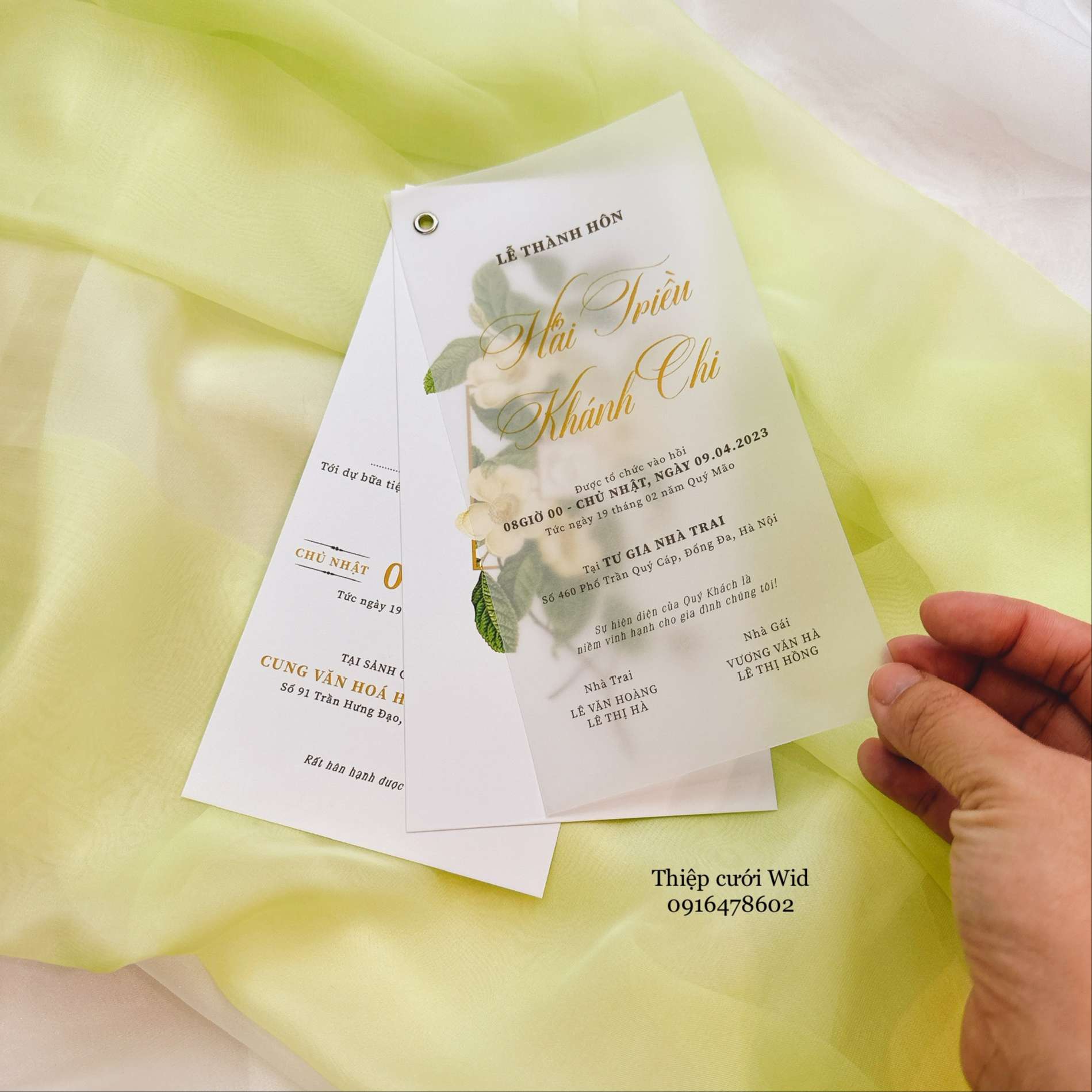 3 lá 381 - Hoa lá sắc xanh sang trọng, nổi bật