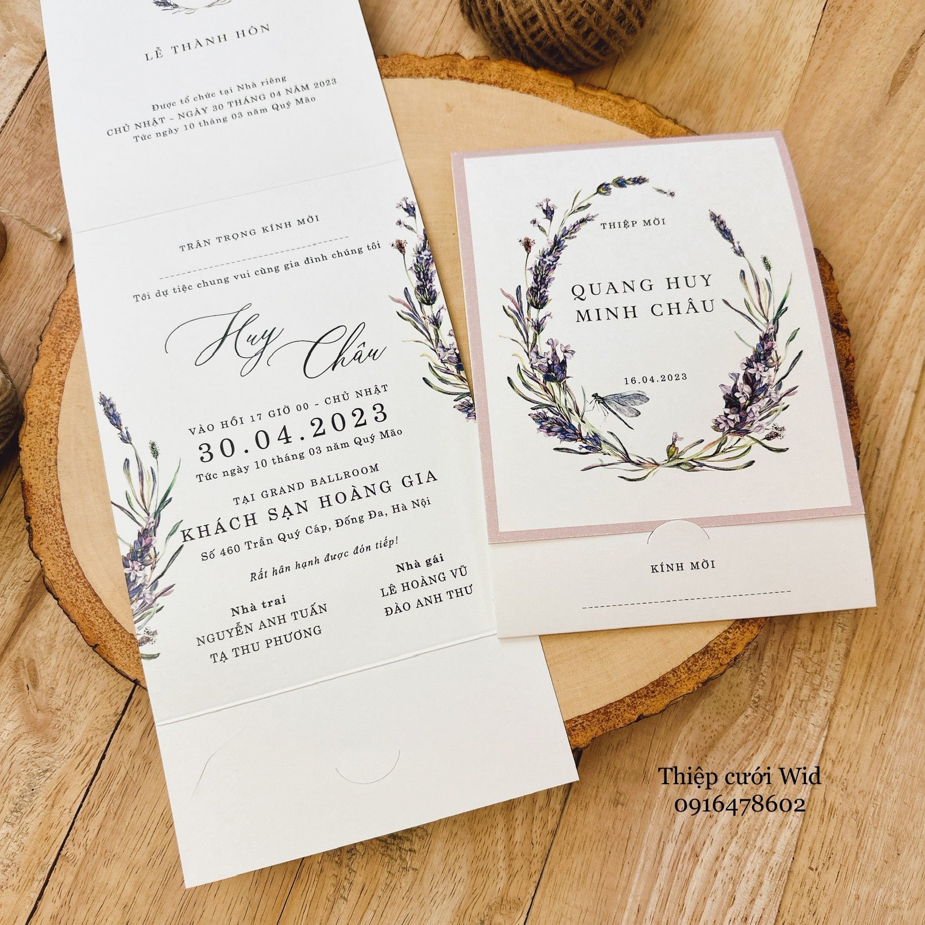 May 385 -  Thiệp hoa lavender tím sang trọng, hiện đại