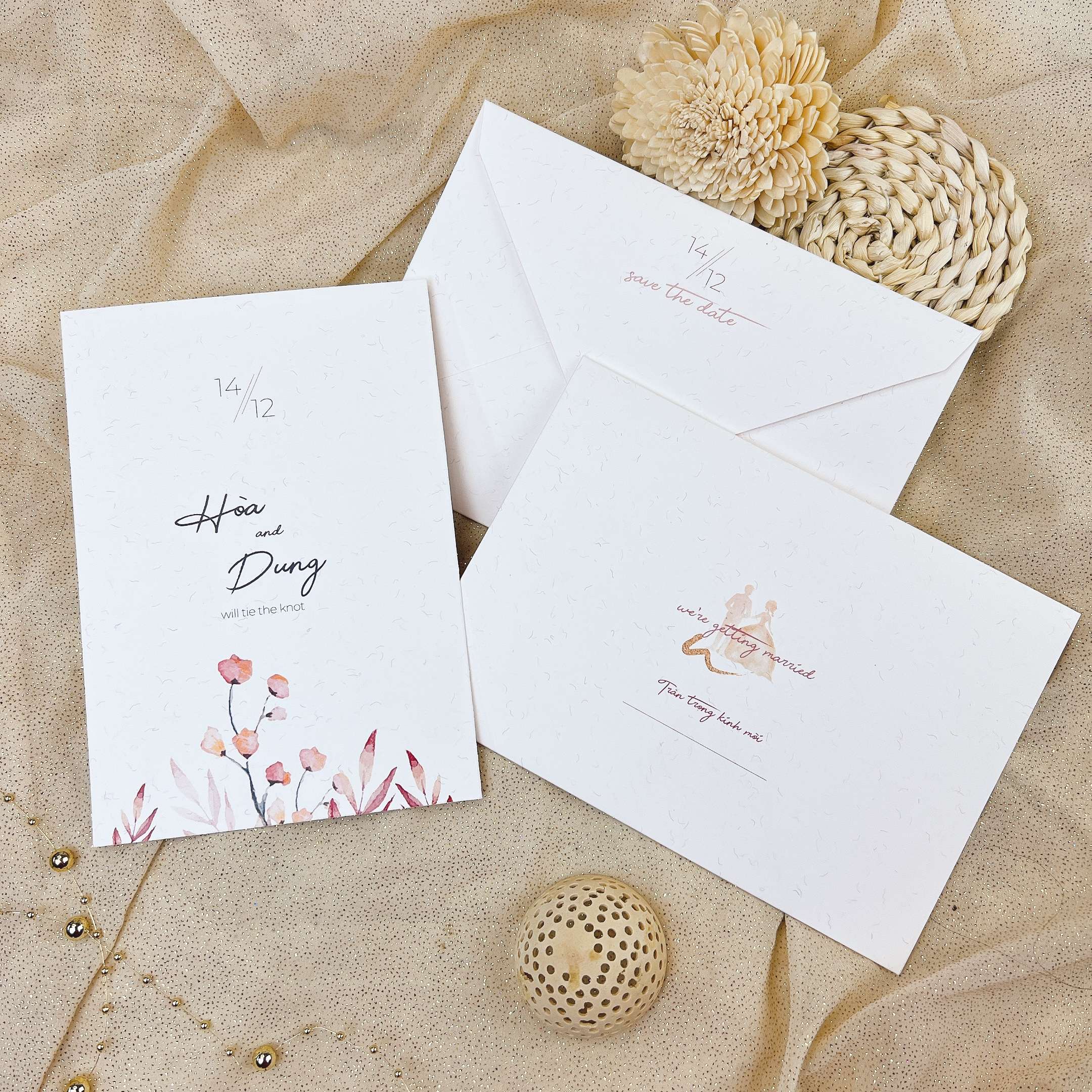CC 337 - Thiệp phong bì họa tiết Vintage, chất liệu giấy mĩ thuật