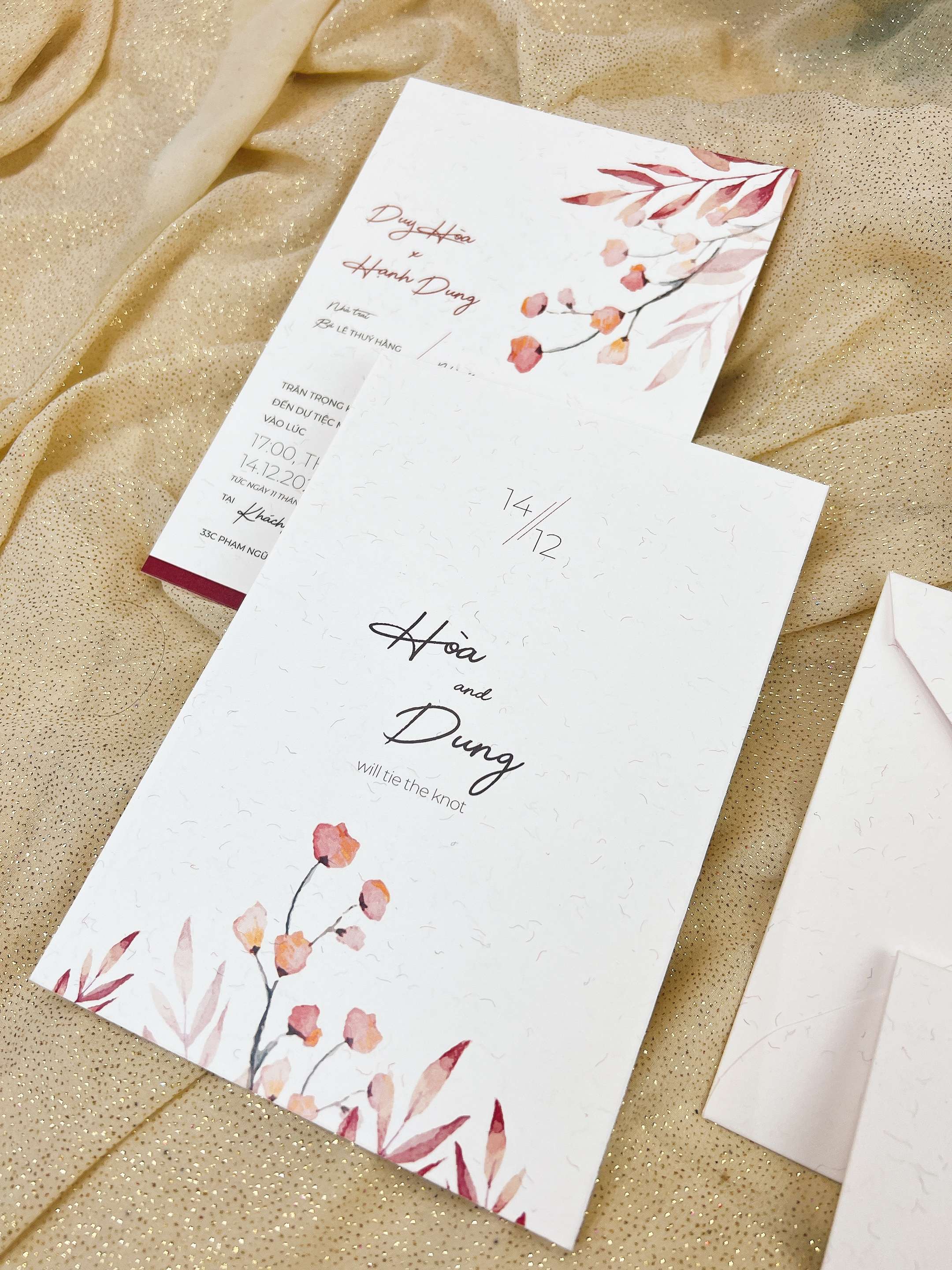 CC 337 - Thiệp phong bì họa tiết Vintage, chất liệu giấy mĩ thuật