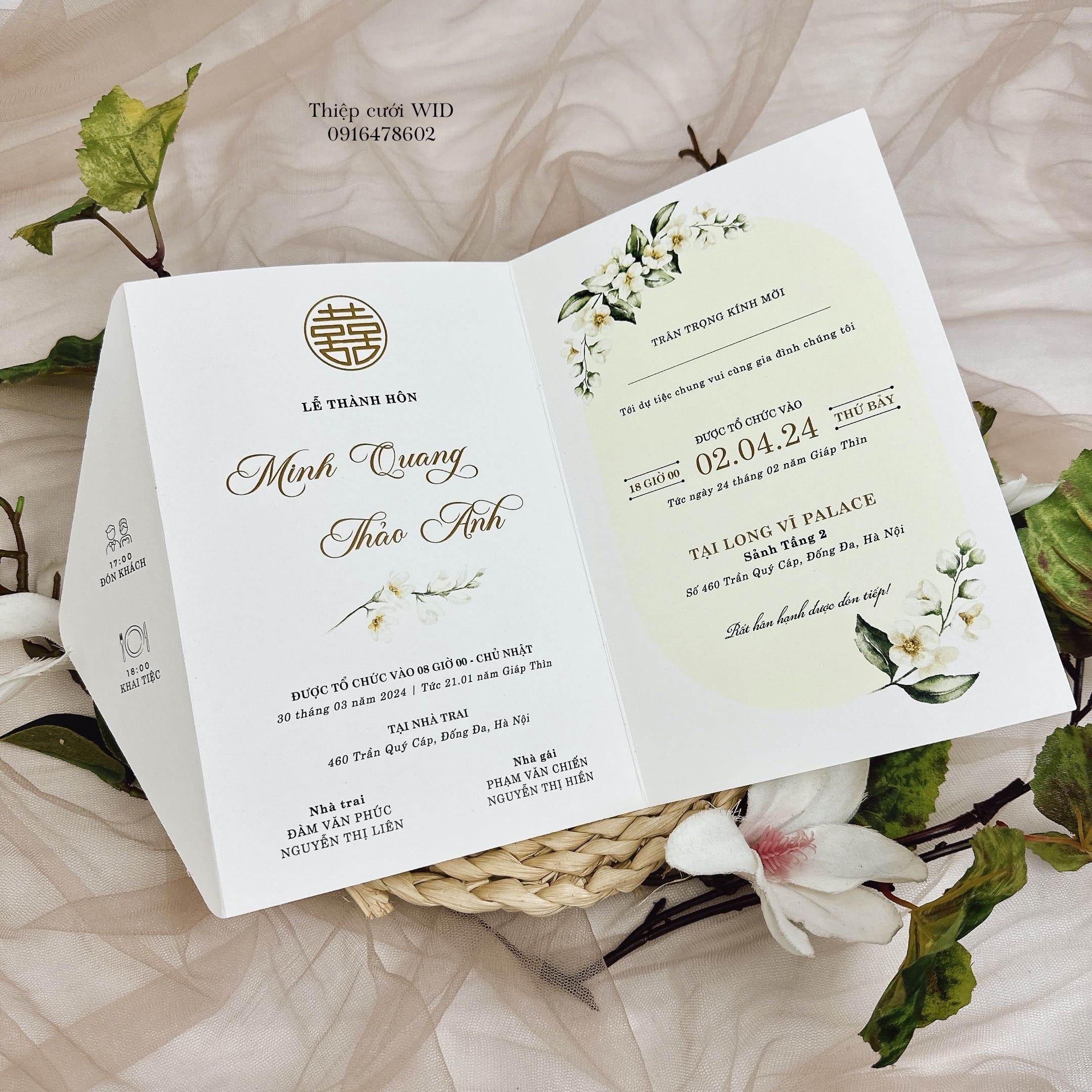 442 CN  - Thiệp phong cách tối giản, trang nhã hiện đại