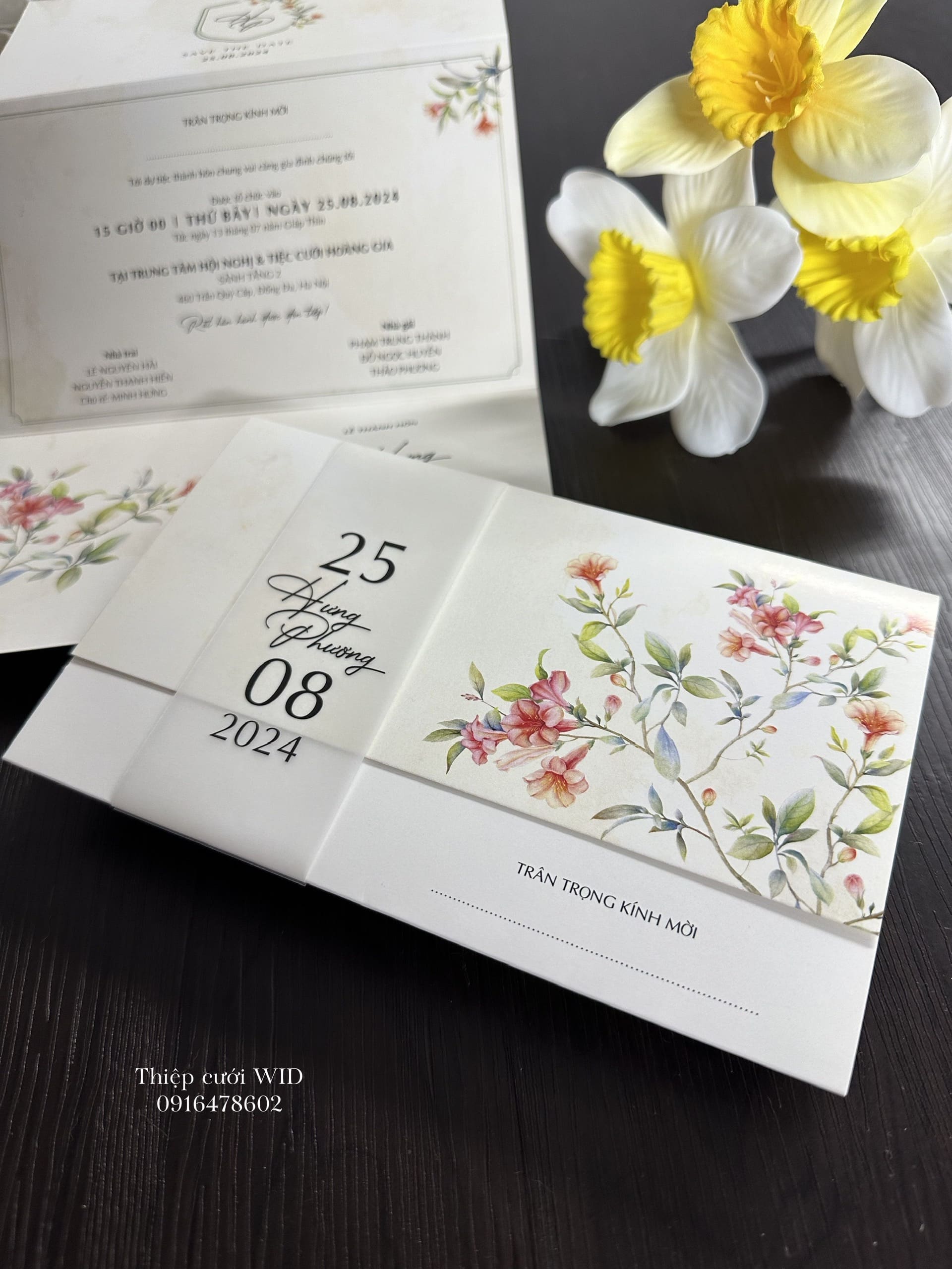 Ngang 451 - Thiệp hoa cỏ nhí phong cách Vintage