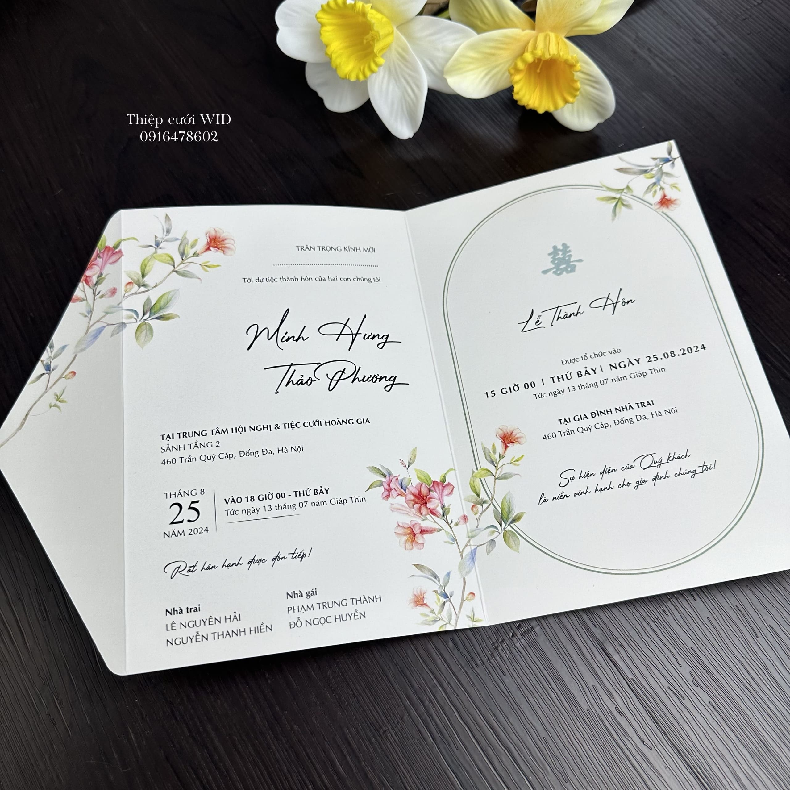 451 CN - Thiệp hoa cỏ nhí phong cách Vintage