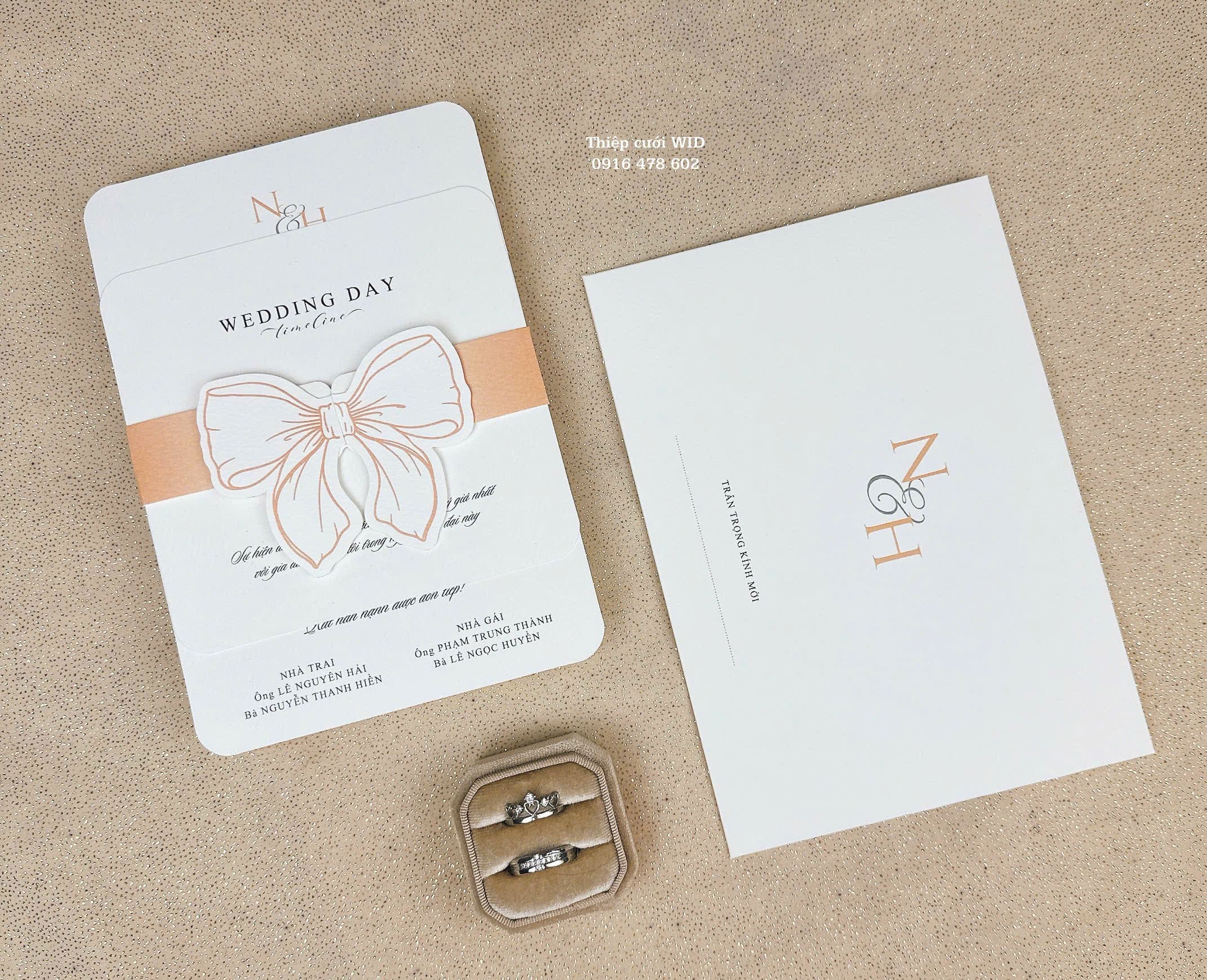 PB đai nơ 474 - Thiệp tối giản sang trọng, hiện đại