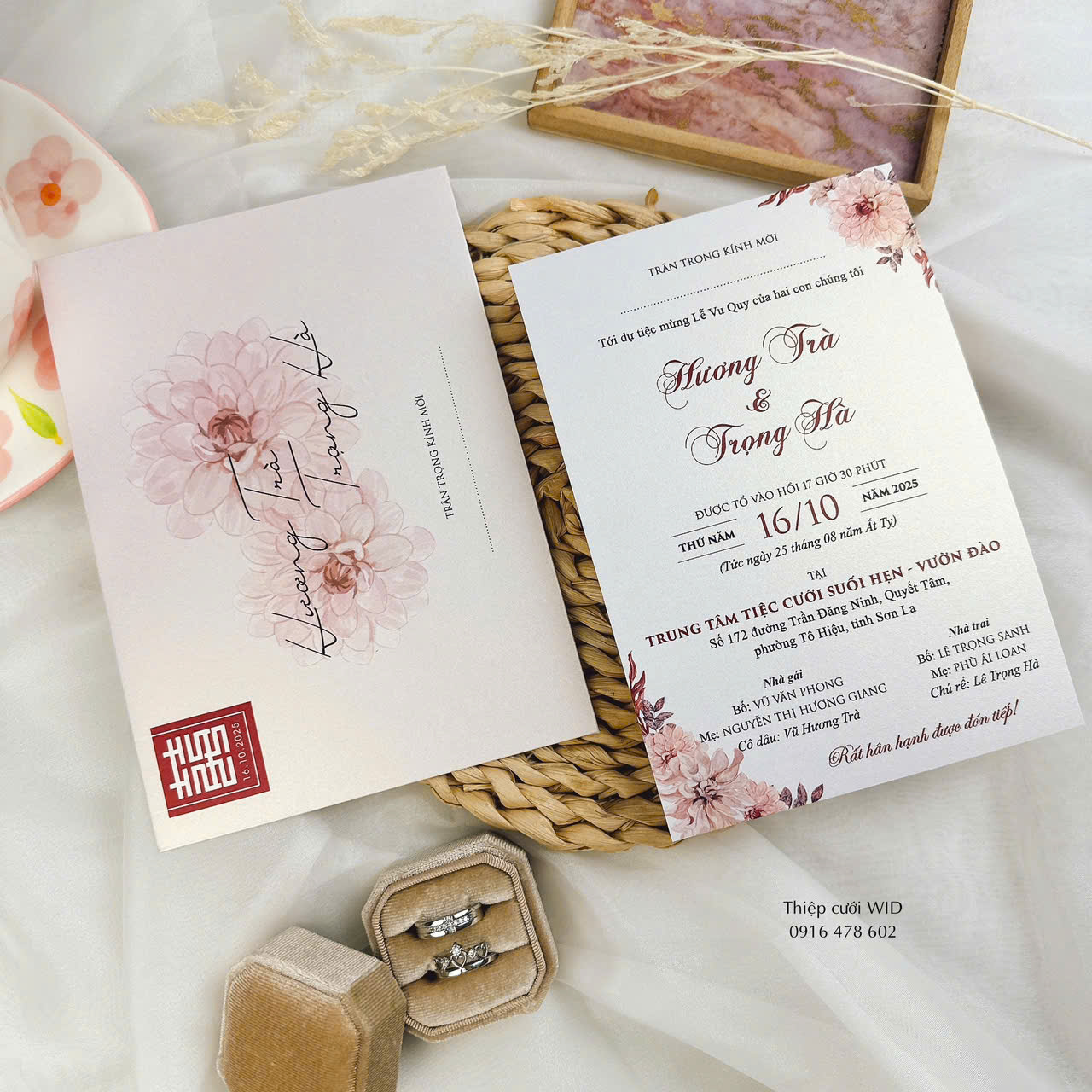 PB 291 - Thiệp hoa đào giấy mĩ thuật