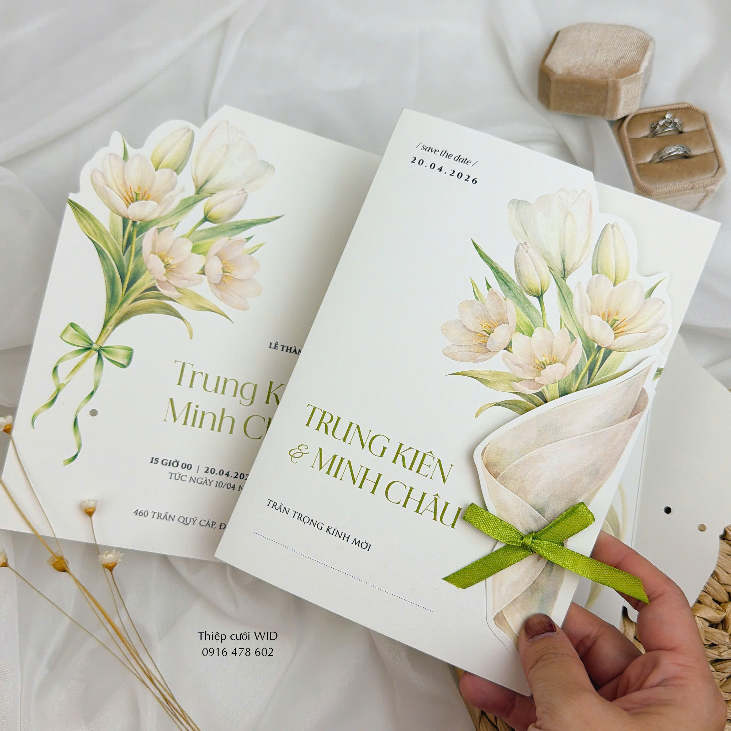 Thiệp cưới sử dụng giấy Ivory