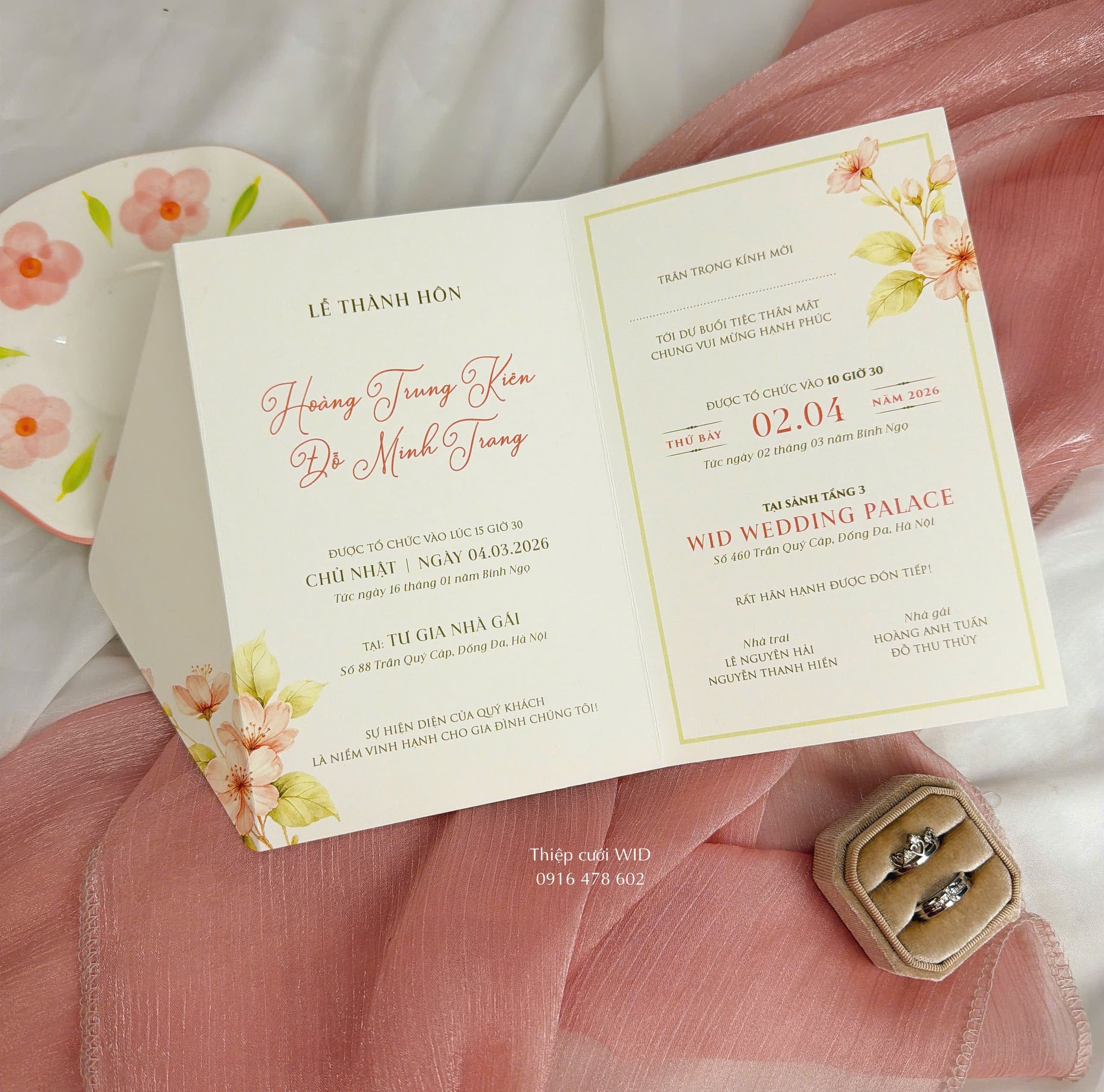 542 CN - Thiệp họa tiết cỏ mùa xuân nhẹ nhàng