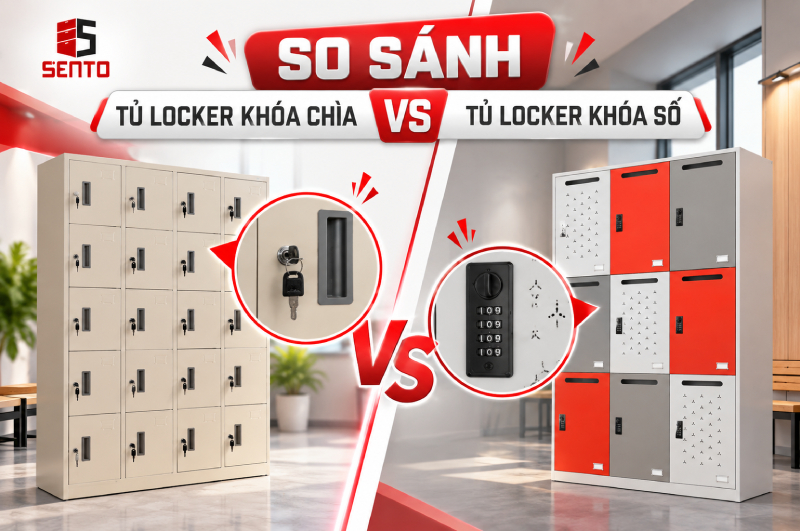 So sánh tủ locker khóa chìa và tủ locker khóa số
