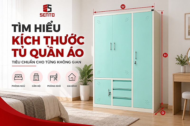 Tìm hiểu kích thước tủ quần áo tiêu chuẩn cho từng không gian