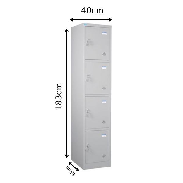 Kích thước tủ locker 4 cánh 1 khoang
