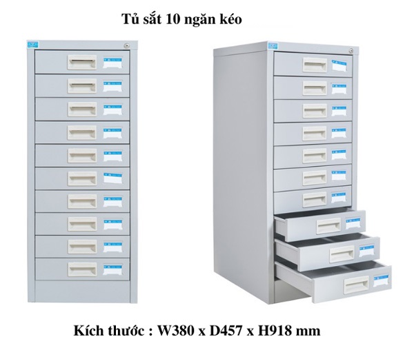 Tủ sắt ngăn kéo 10 ngăn