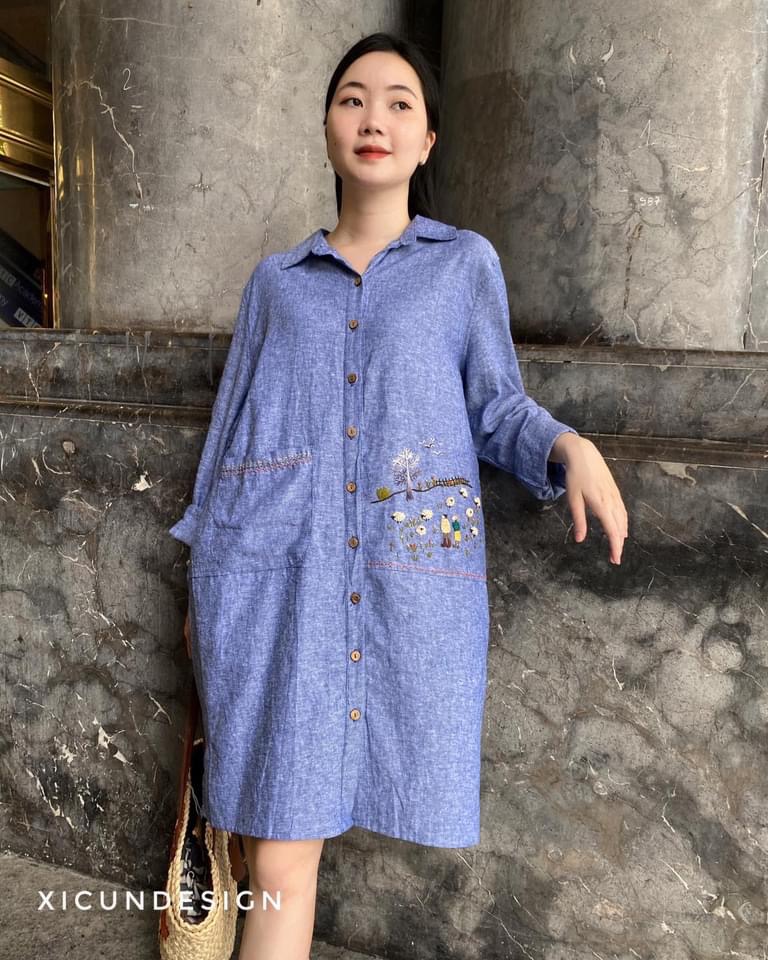 Đầm Linen suông 2 dây LAHSTORE màu trắng |FAW368