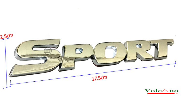 Logo nổi Sport dán trang trí xe-SP02 (Ảnh 2)