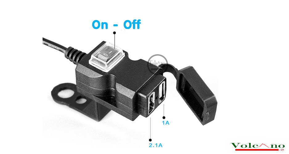 SẠC ĐIỆN THOẠI XE MÁY 2 CỔNG USB 12 - 24V sac dien thoai xe may 1 4aececd1 b819 4b3b 881d 6c82a89b5e19