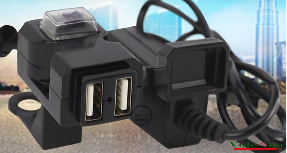 SẠC ĐIỆN THOẠI XE MÁY 2 CỔNG USB 12 - 24V sac dien thoai xe may 3 36450454 aa5f 4b22 8b85 d0d94bb747df