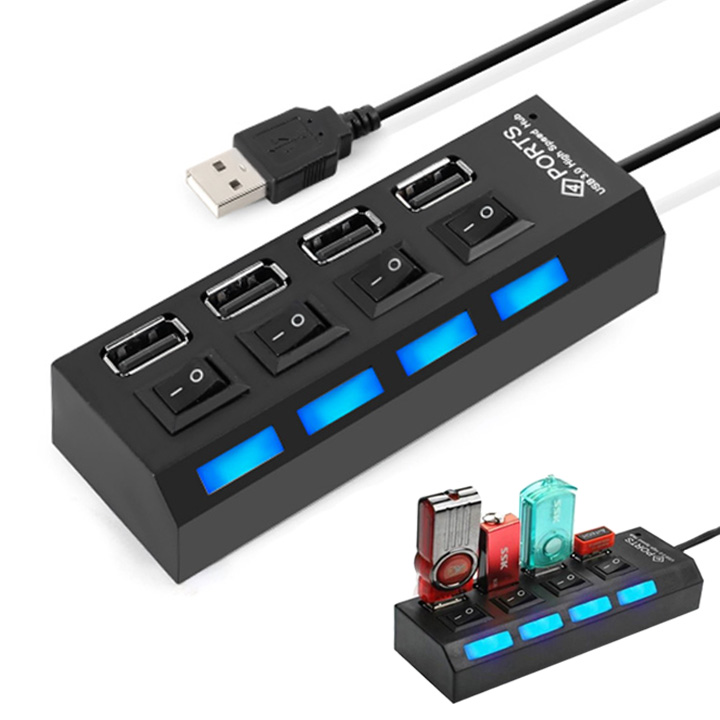 Káº¿t quáº£ hÃ¬nh áº£nh cho Hub USB 4port + 4 CÃ´ng Táº¯c