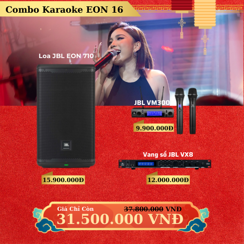 Dàn Loa JBL EON 710, Vang JBL VX8, Mic JBL VM300