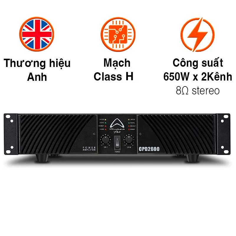 Cục Đẩy Công Suất 2 Kênh Wharfedale CPD 2600 (Class AB, 650W)