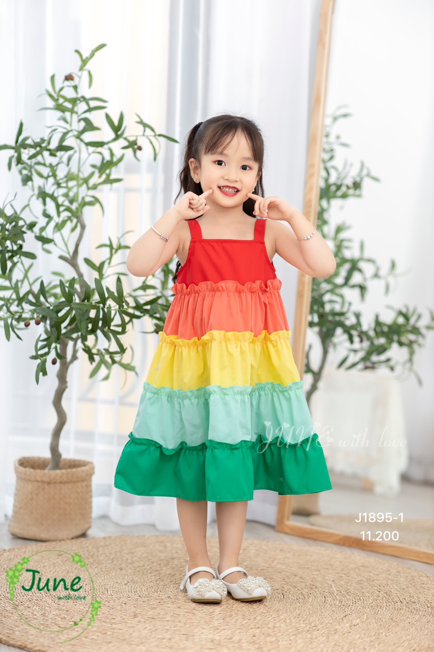 Thời trang trẻ em - Đầm hoa ren xinh xắn cho bé gái - Quần áo bé gái - Đầm  bé gái - Váy bé gái 709 linh kien dien thoai gia