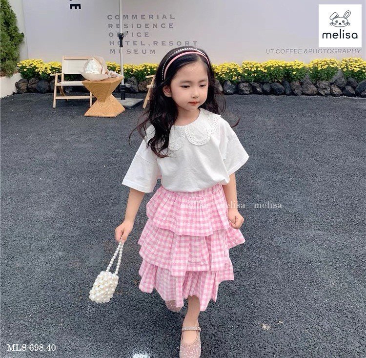 Chân váy jean cho bé gái 5-12 tuổi size 15