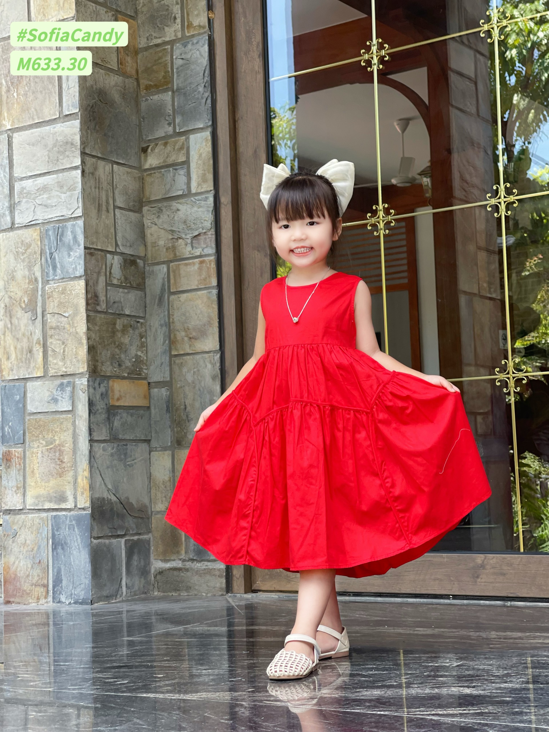 Váy mùa hè cho bé gái váy đỏ công chúa 7 tuổi 8 váy 9 quần