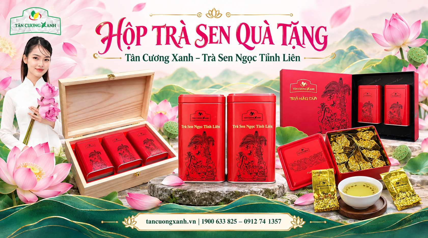 Hộp Trà Sen Qùa Tặng