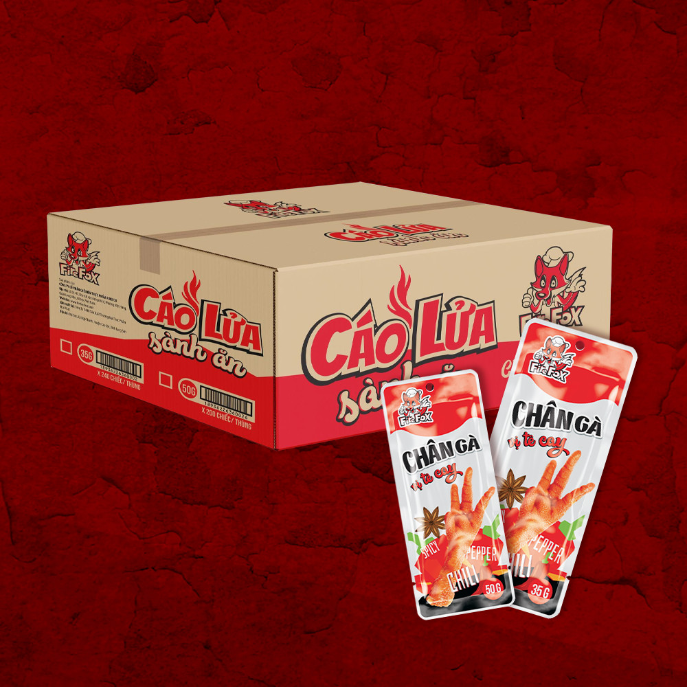 CHÂN GÀ FIREFOX VỊ TÊ CAY 50GR - BỊCH 25C TẶNG 2C