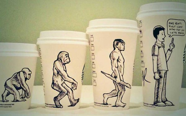 Những mẩu truyện tranh hài hước đầy sáng tạo trên cốc cà phê Starbucks