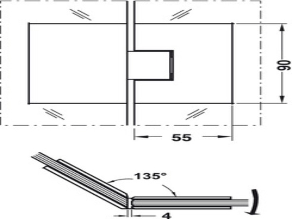 Bản Lề Cabin 135 độ Hafele - Đức