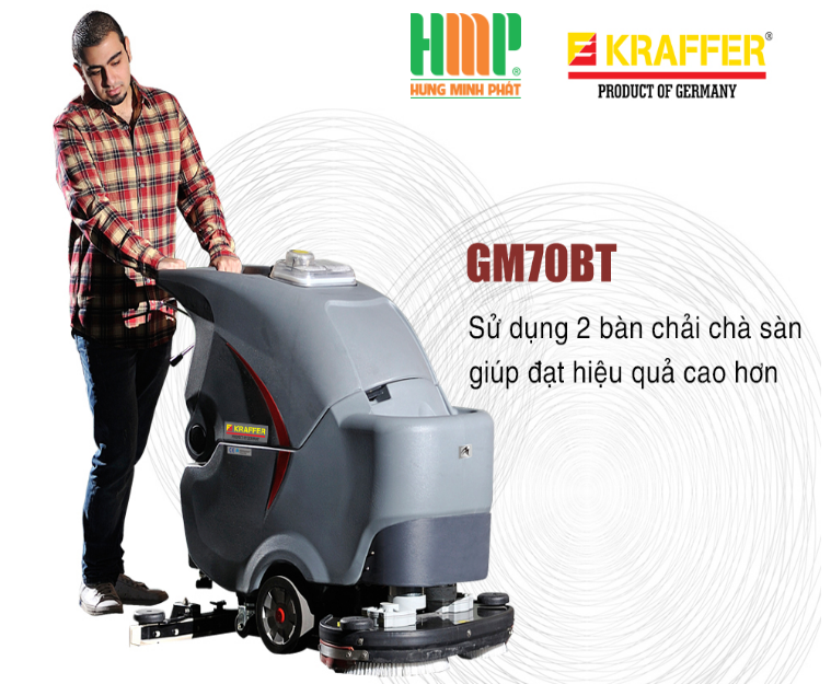 Máy cọ rửa lau sàn Kraffer GM 70BT