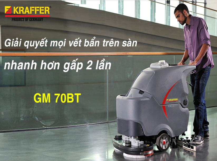 Máy cọ rửa lau sàn Kraffer GM 70BT