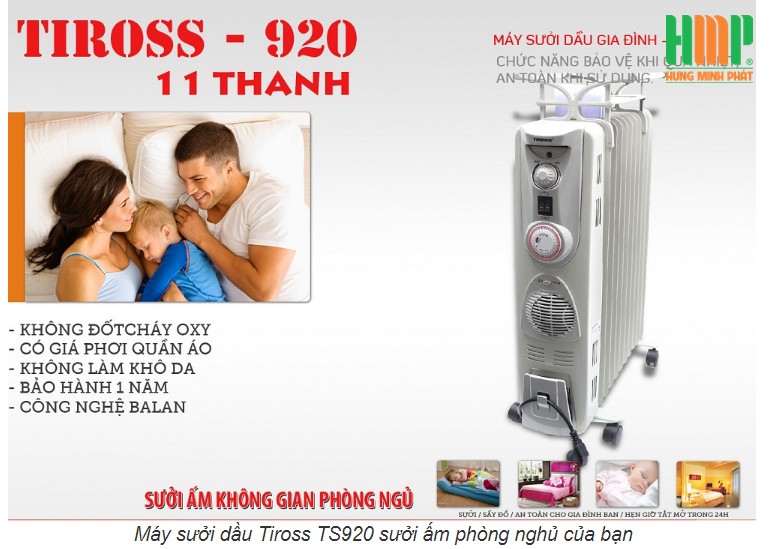 Máy sưởi dầu Tiross TS920