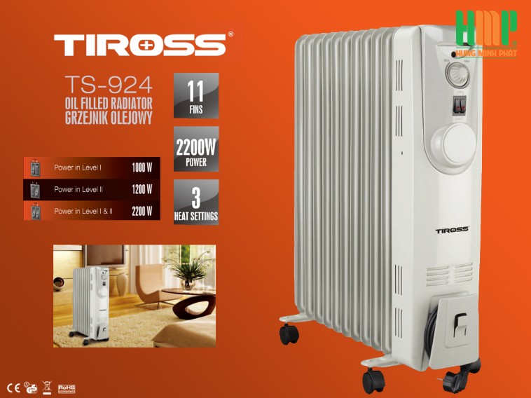 Máy sưởi dầu Tiross TS924