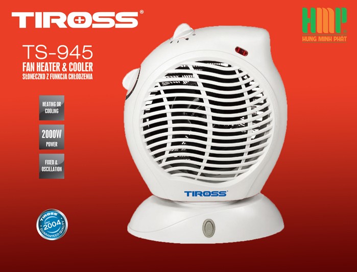 Quạt sưởi ấm hai chiều Tiross TS945