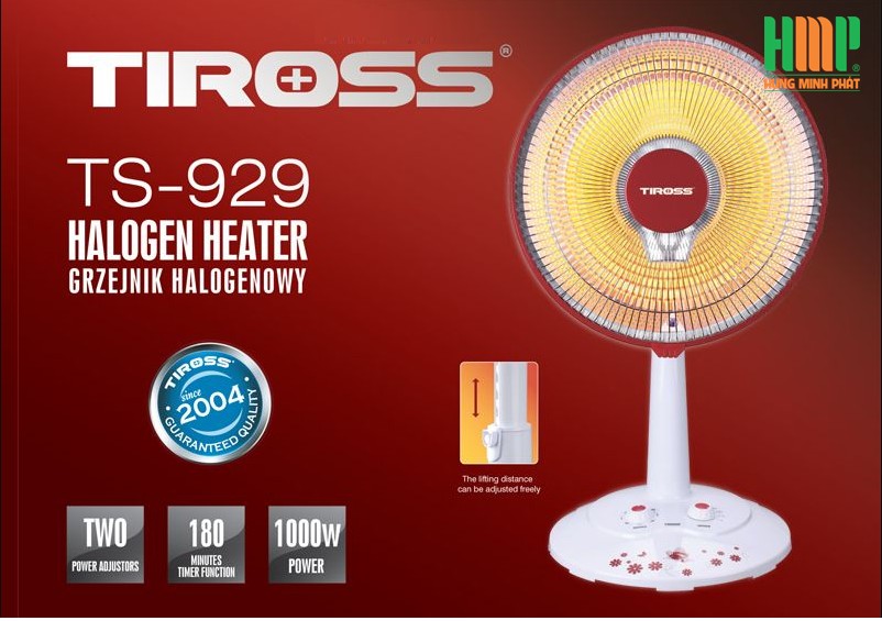 Quạt sưởi Halogen Tiross TS929