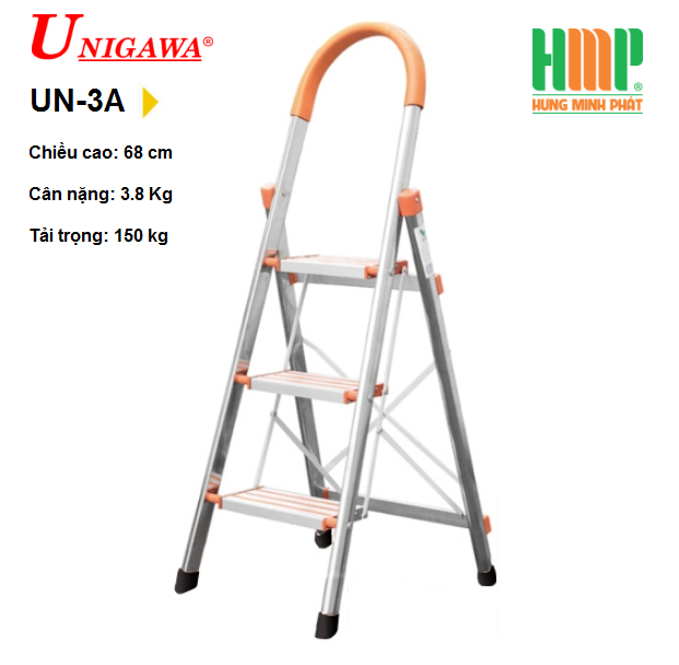 Thang nhôm ghế 3 bậc Unigawa UN-3A