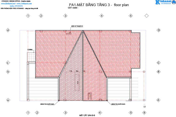 Mẫu thiết kế biệt thự đẹp 3 tầng mặt tiền 9m