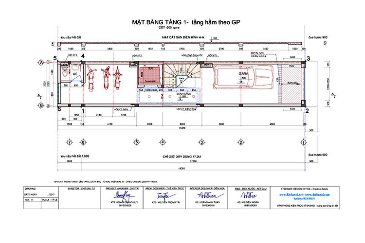 Bản vẽ mặt bằng tầng 1 mẫu thiết kế nhà cho thuê căn hộ khép kín