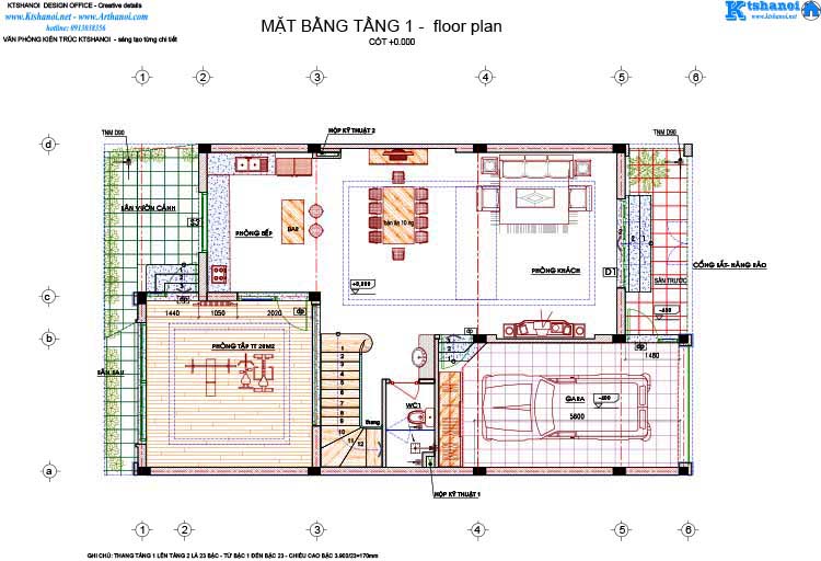 Mẫu thiết kế biệt thự đẹp 3 tầng mặt tiền 9m