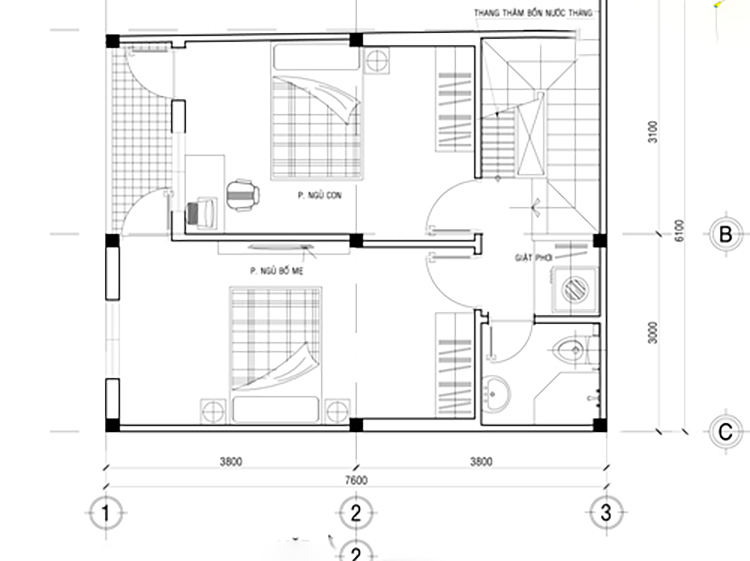 Thiết kế nhà ống đẹp hai tầng 6x8m phong cách hiện đại